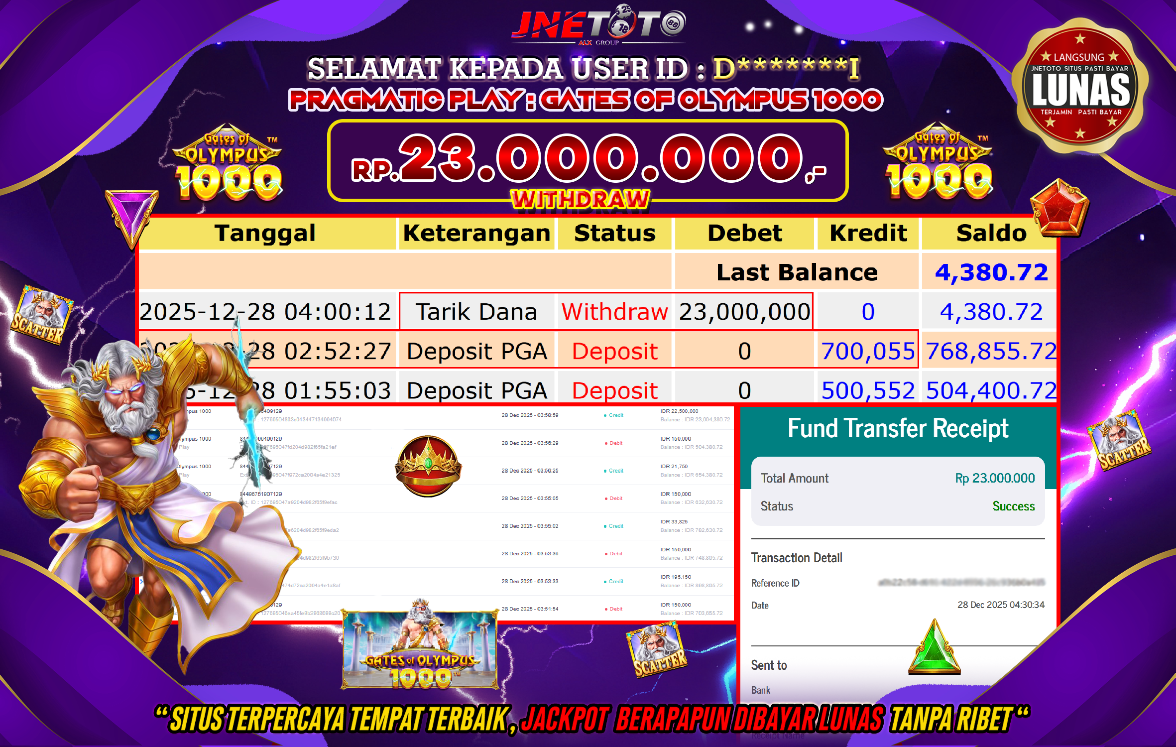Bukti Jackpot JNETOTO di PRAGMATIC LIVE DEALER : Live Mania Indonesian Speed Baccarat Rp,31.900.000 LUNAS!